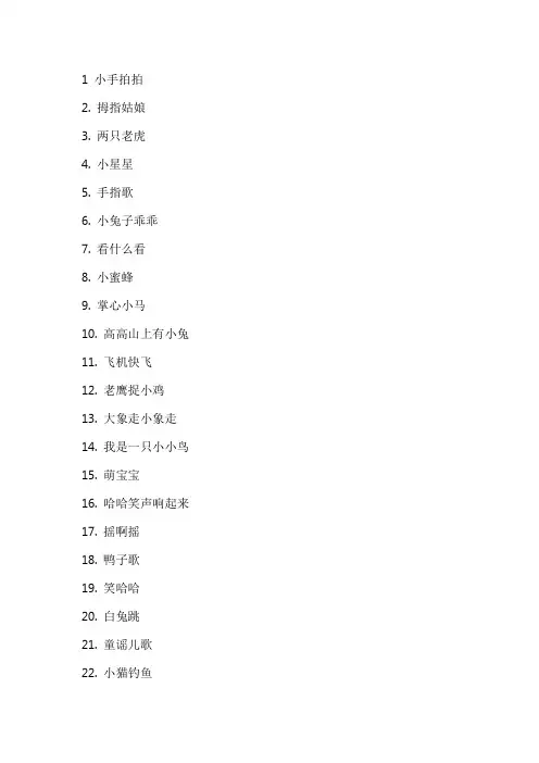 0-1岁宝宝早教儿歌