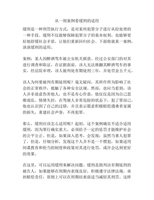 从一则案例看缓刑的适用