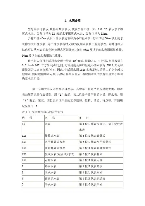 水表、电表情况介绍