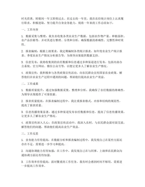 农经统计个人工作总结