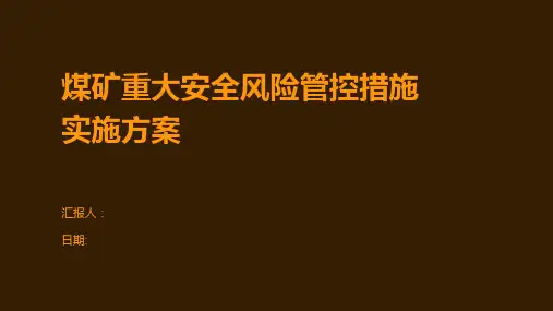 煤矿重大安全风险管控措施实施方案