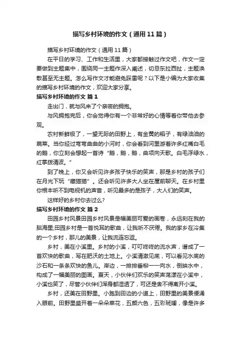 描写乡村环境的作文（通用11篇）
