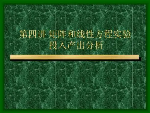 第四讲矩阵和线性方程实验投入产出分析