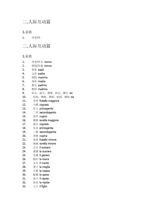 意大利语人际互动篇