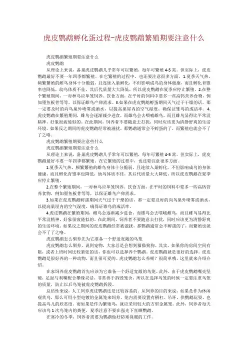 虎皮鹦鹉孵化蛋过程-虎皮鹦鹉繁殖期要注意什么