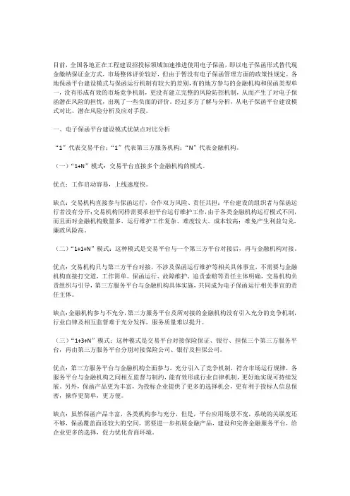 实行电子保函潜在风险分析及其对策
