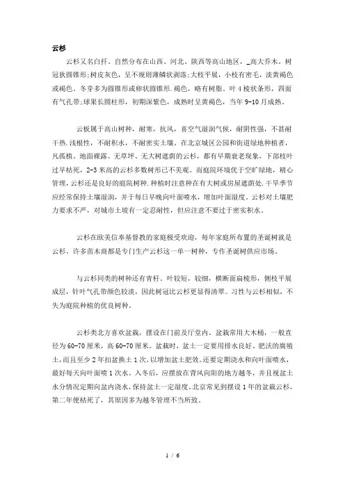常见树种种植常识