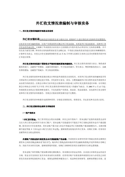 外汇收支情况表编制与审核实务