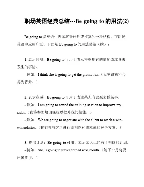 职场英语经典总结---Be going to的用法(2)