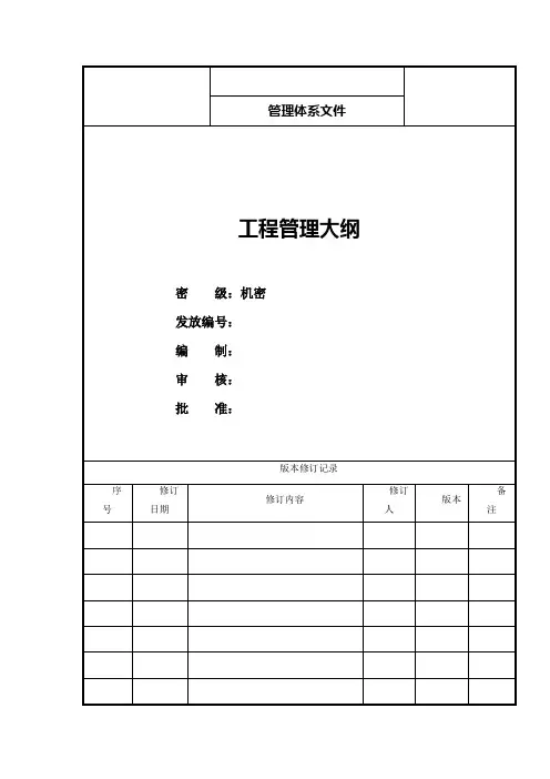 工程管理大纲