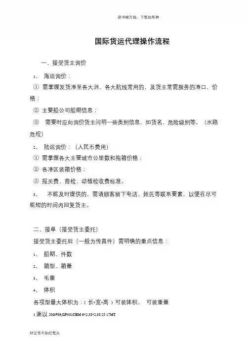 国际货运代理操作流程