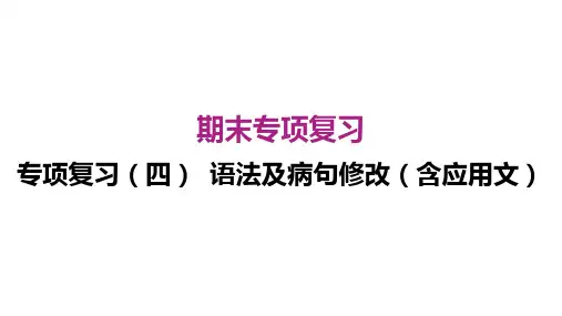 部编人教版语文 八下期末专项复习(四) 语法及病句修改(含应用文)
