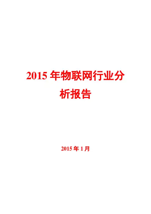 2015年物联网行业分析报告
