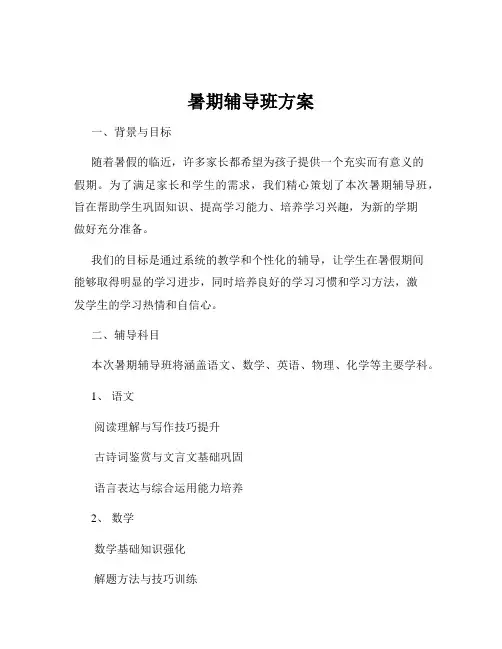 暑期辅导班方案