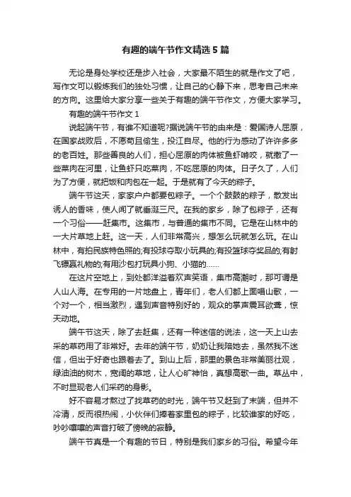 有趣的端午节作文精选5篇