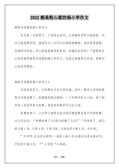 2022都是粗心惹的祸小学作文