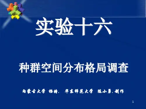 生态学试验—种群空间分布格局调查