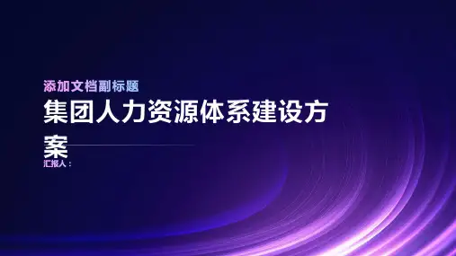 集团人力资源体系建设方案