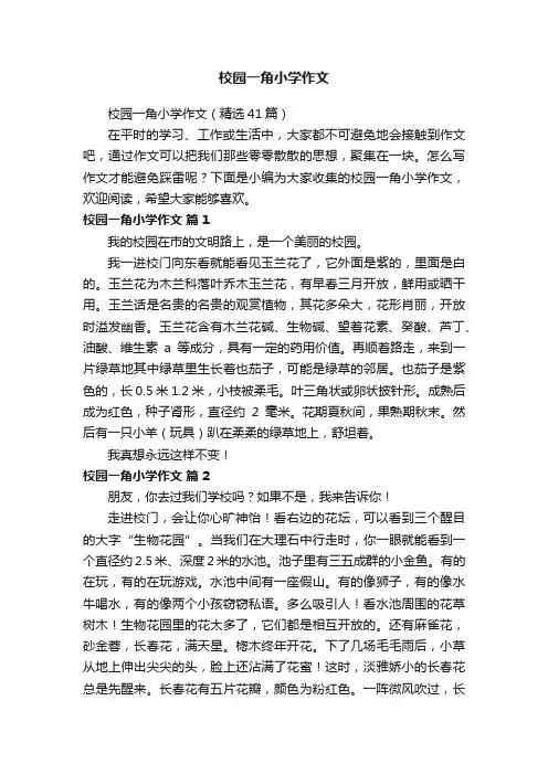 校园一角小学作文（精选41篇）