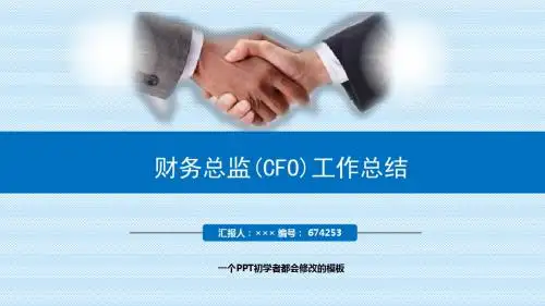 最新财务总监(CFO)工作总结述职PPT模板