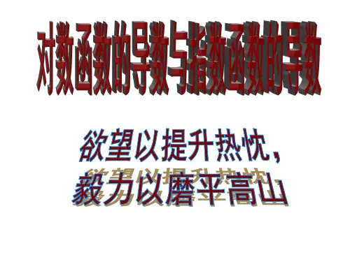 对数和指数函数的导数