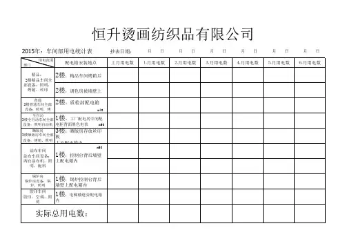 水电统计表格