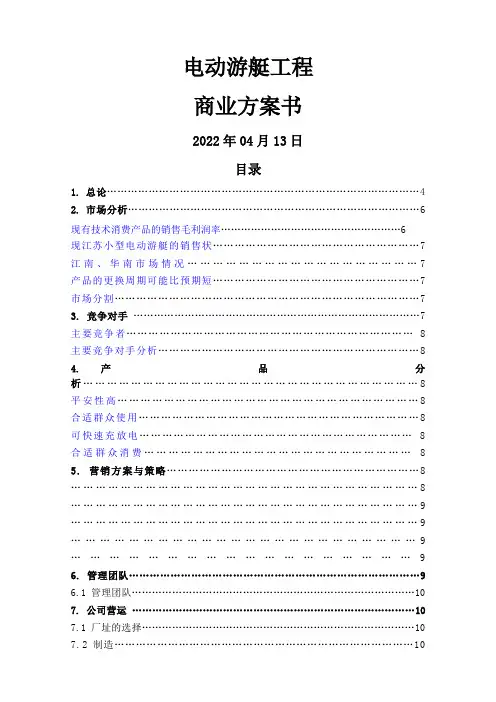 游艇商业计划项目书2022415