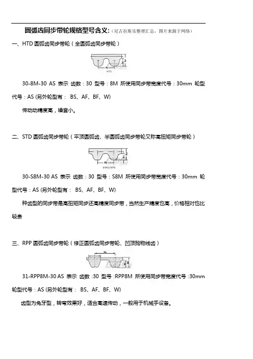 圆弧齿同步带轮型号解释