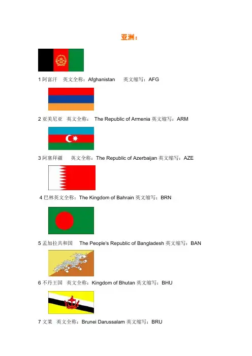 各国国旗及英文