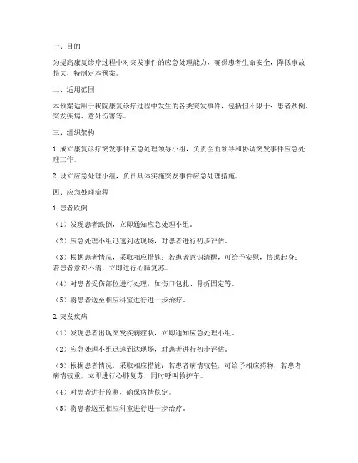 康复诊疗应急预案
