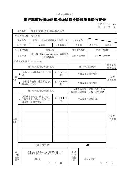 涂饰检验批质量验收记录1
