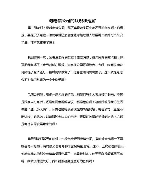 对电信公司的认识和理解