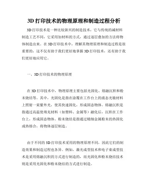 3D打印技术的物理原理和制造过程分析