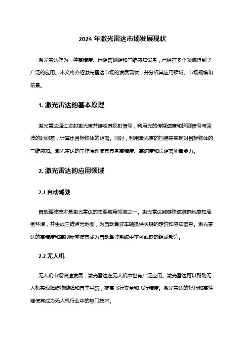 2024年激光雷达市场发展现状