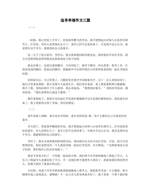 追寻幸福作文三篇