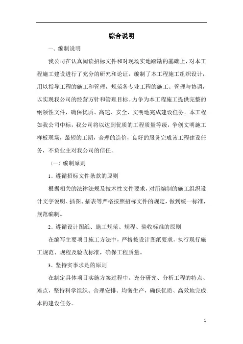 技术标综合说明
