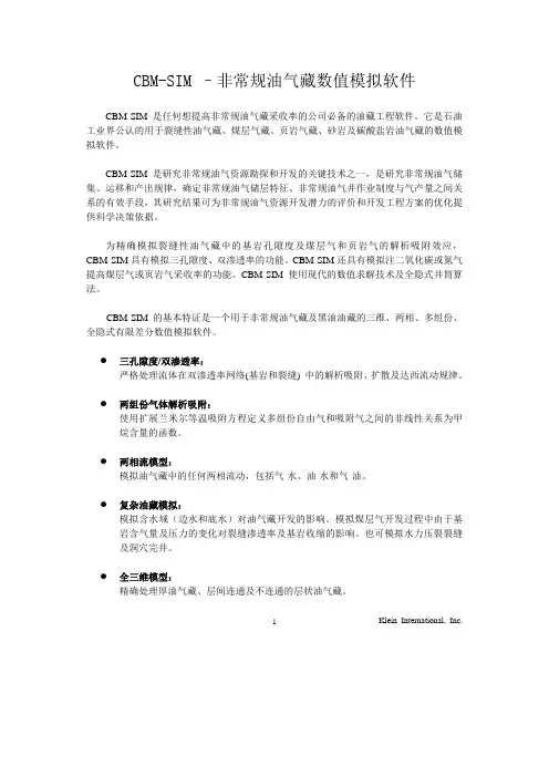 CBM-SIM–非常规油气藏数值模拟软件