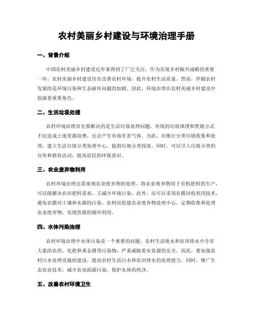 农村美丽乡村建设与环境治理手册