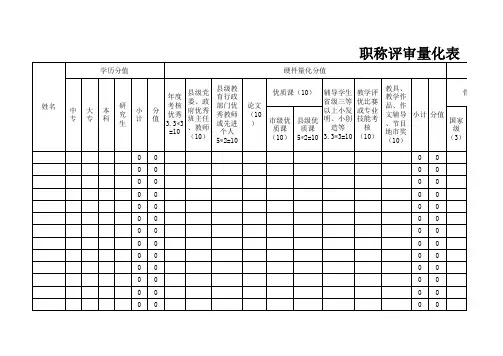 职称评审量化表