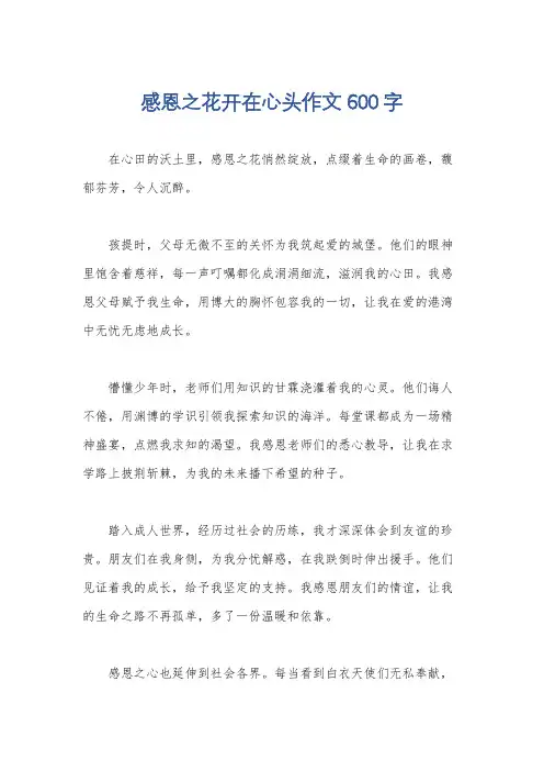 感恩之花开在心头作文600字