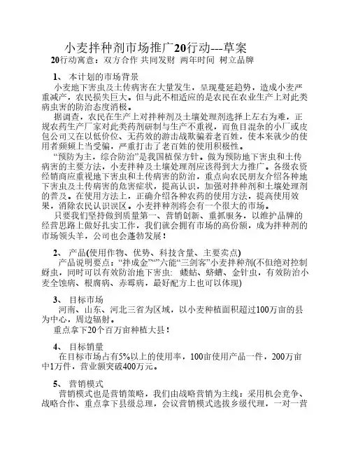 小麦拌种剂营销方案