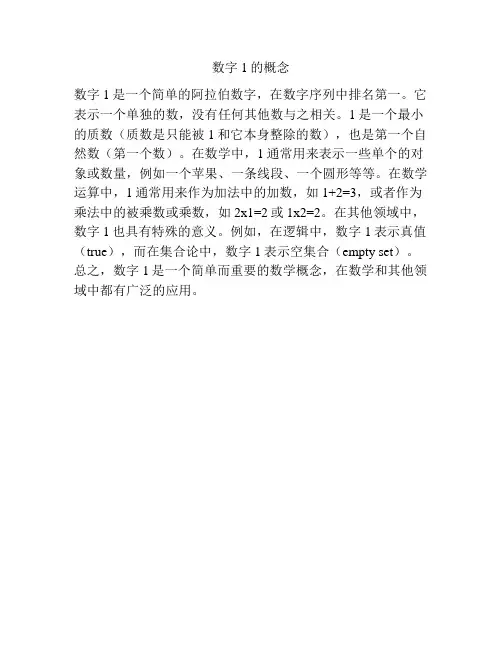 数字1的概念
