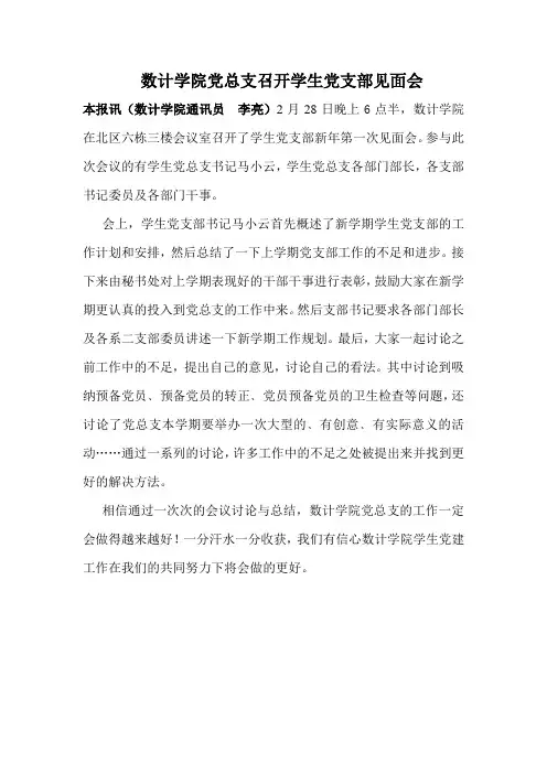 党支部会议宣传稿