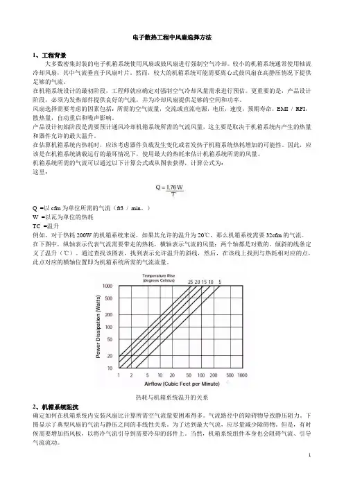 电子散热工程中风扇选择方法