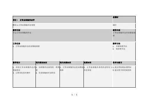 项目1正常血细胞形态学