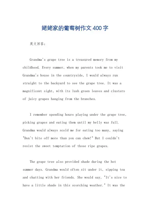 姥姥家的葡萄树作文400字