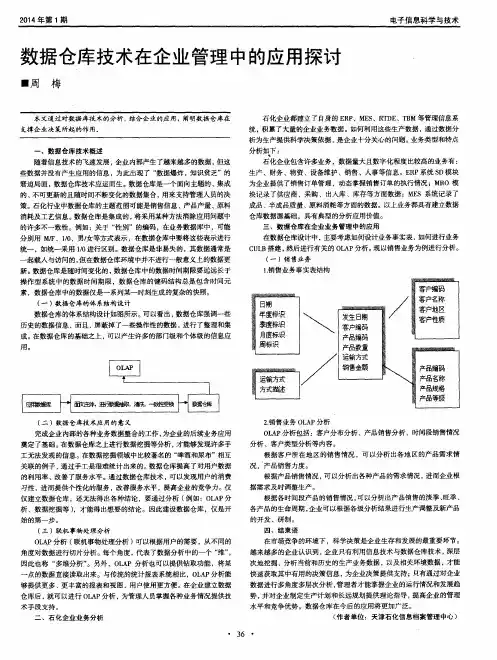 数据仓库技术在企业管理中的应用探讨