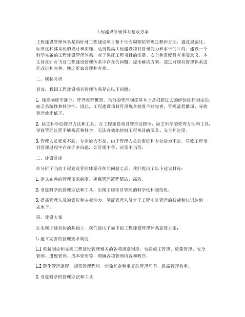 工程建设管理体系建设方案