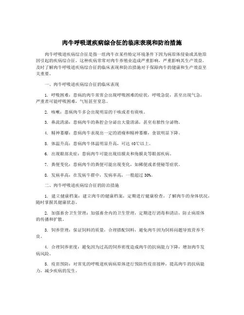 肉牛呼吸道疾病综合征的临床表现和防治措施