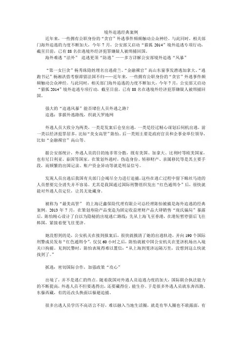 境外追逃经典案例